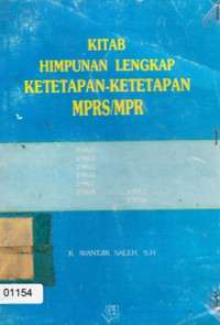 Kitab Himpunan Lengkap Ketetapan-Ketetapan MPRS/MPR