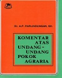 Komentar Atas Undang-Undang Pokok Agraria