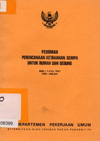 Pedoman Perencanaan Ketahanan Gempa Untuk Rumah Dan Gedung