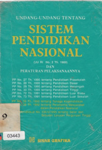 Undang-Undang Tentang Sistem Pendidikan Nasional